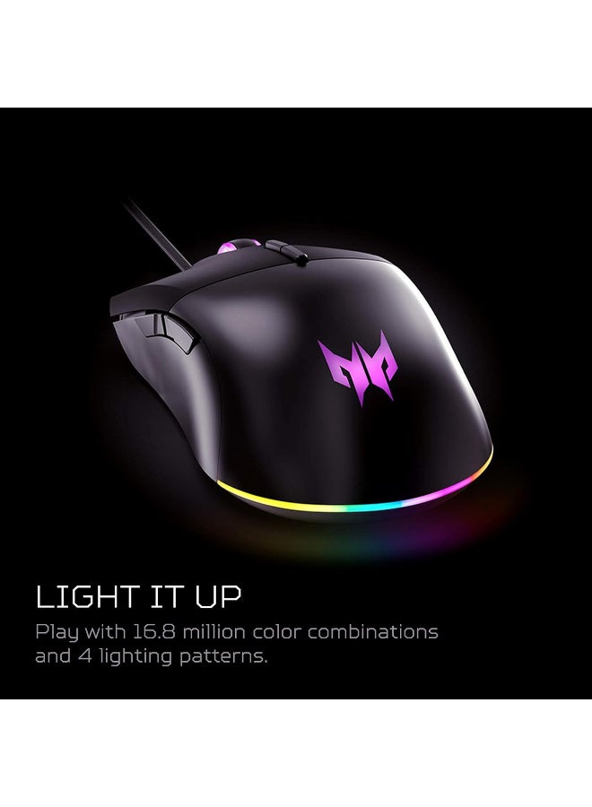 Acer Predator Cestus 330 Gaming Mouse with PixArt 3335 Sensor, Adjustable DPI Settings, 16.8 Million RGB Color Lighting Combinations & NVIDIA Reflex - Image 4